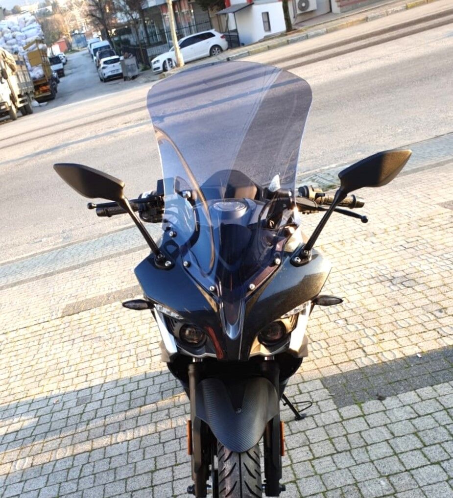 MOTOCAM Bajaj Pulsar RS 200 Ön Cam 2015-2026-2026 Model 56cm Füme Renkli 4mm UZUN CAM
