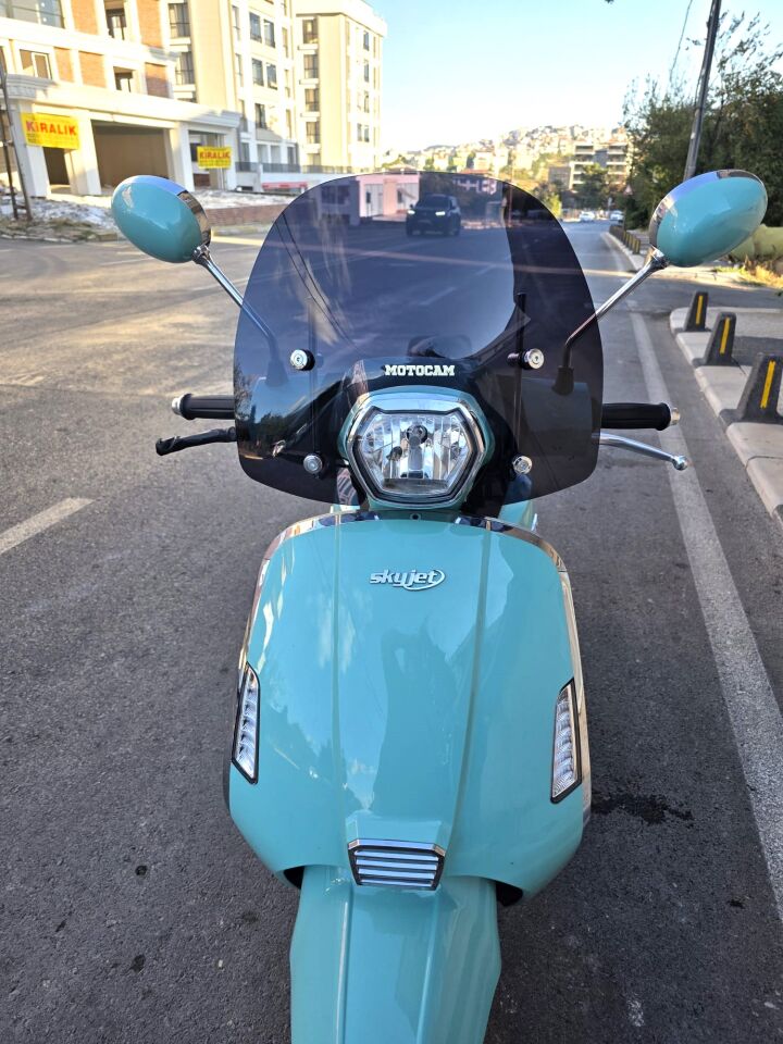 MOTOCAM Skyjet Bellina Ön Cam 2024-2026 Model 37cm Siyah Renkli 4mm APARATSIZ