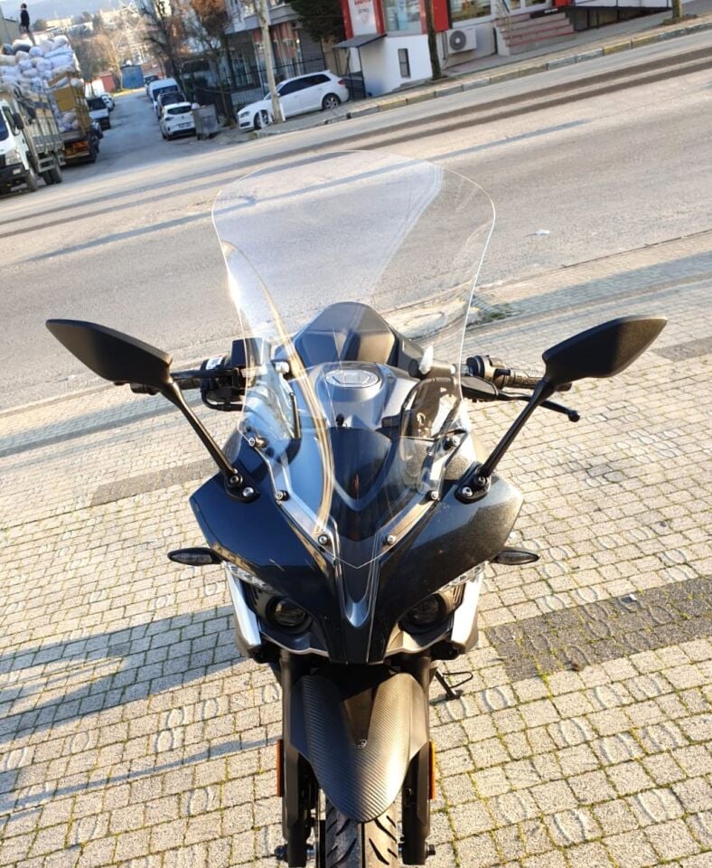 MOTOCAM Bajaj Pulsar RS 200 Ön Cam 2015-2026-2026 Model 56cm Şeffaf Renkli 4mm UZUN CAM