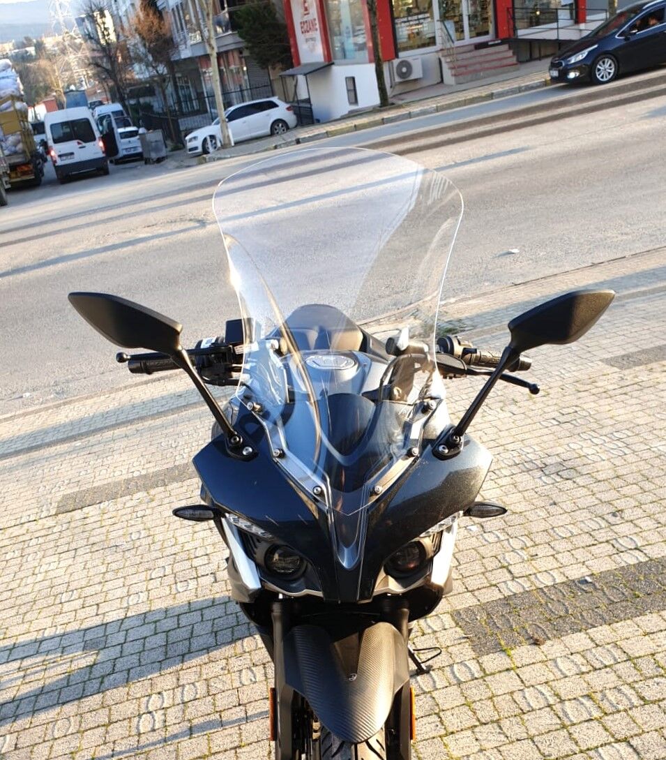 MOTOCAM Bajaj Pulsar RS 200 Ön Cam 2015-2026-2026 Model 56cm Şeffaf Renkli 4mm UZUN CAM