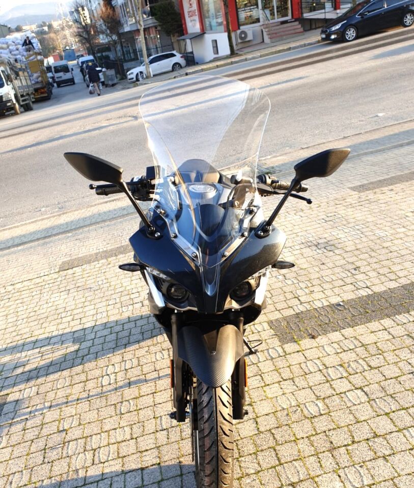 MOTOCAM Bajaj Pulsar RS 200 Ön Cam 2015-2026-2026 Model 56cm Şeffaf Renkli 4mm UZUN CAM