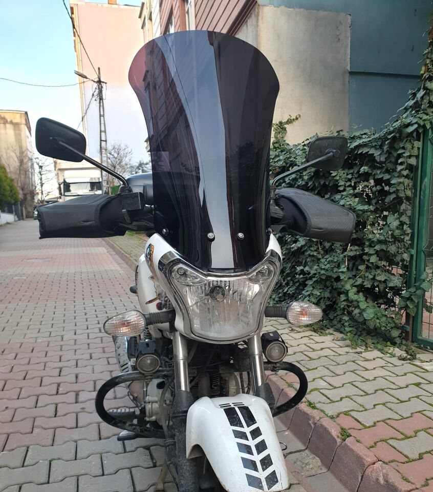 MOTOCAM Bajaj V15 Ön Cam 2017-2018 Model 57cm Siyah Renkli 4mm