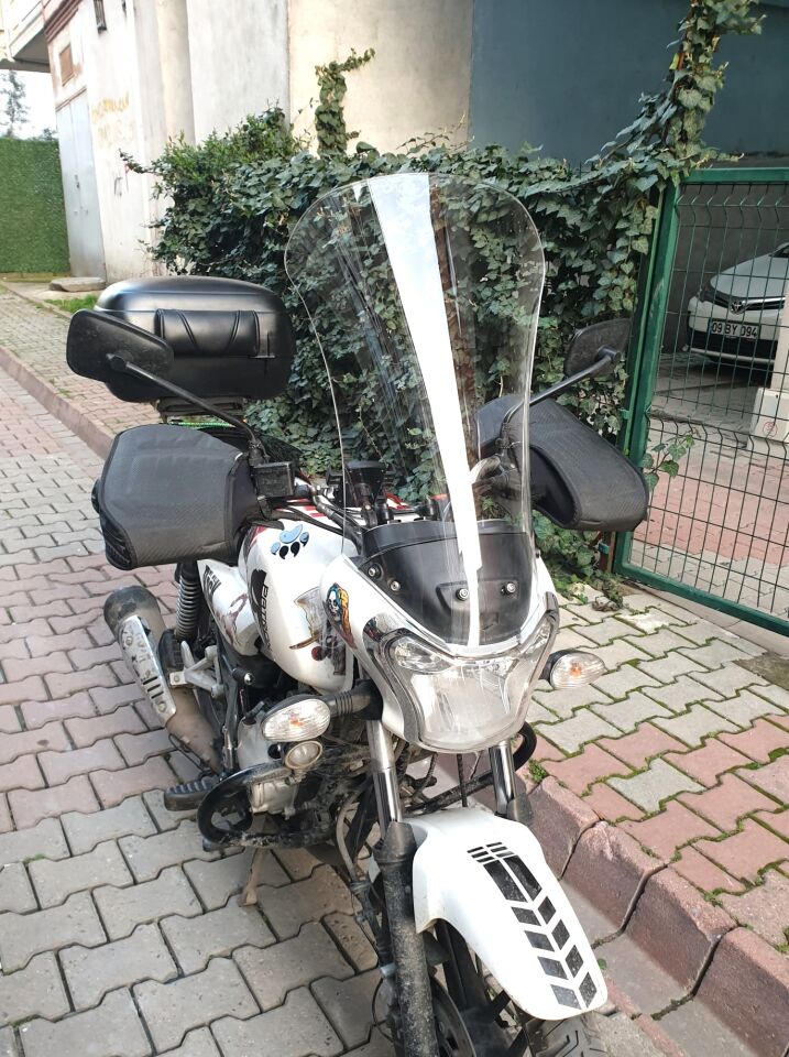 MOTOCAM Bajaj V15 Ön Cam 2017-2018 Model 57cm Şeffaf Renkli 4mm