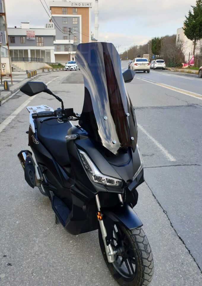 MOTOCAM Skyjet Rivero 125 Ön Cam 2025-2026 Model 75cm Siyah Renkli 4mm UZUN