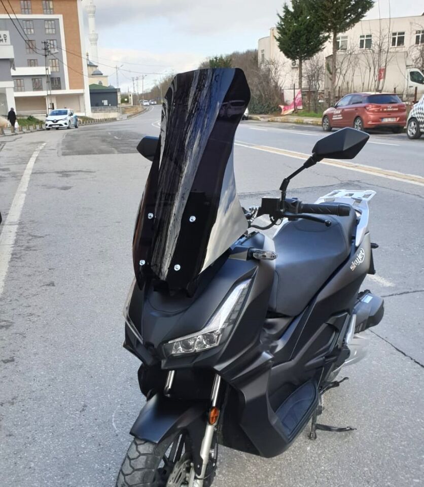 MOTOCAM Skyjet Rivero 125 Ön Cam 2025-2026 Model 75cm Siyah Renkli 4mm UZUN