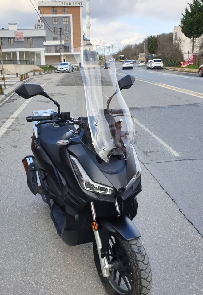 MOTOCAM Skyjet Rivero 125 Ön Cam 2025-2026 Model 75cm Şeffaf Renkli 4mm UZUN