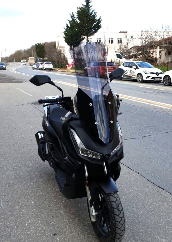 MOTOCAM Skyjet Rivero 125 Ön Cam 2025-2026 Model 78cm Füme Renkli 4mm UZUN