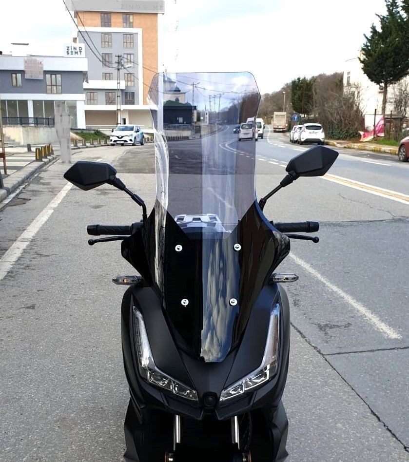 MOTOCAM Skyjet Rivero 125 Ön Cam 2025-2026 Model 78cm Füme Renkli 4mm UZUN