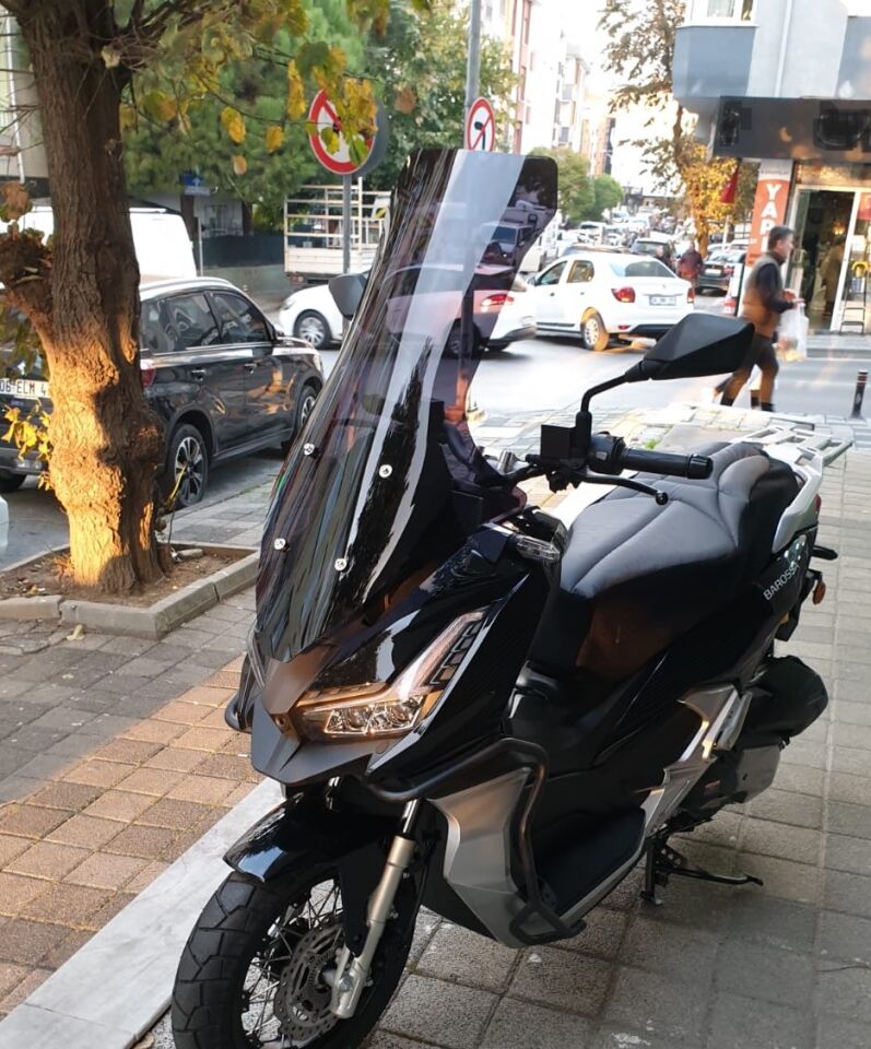 MOTOCAM Barossa ADV 125 Ön Cam 2025-2026 Model 78cm Siyah Renkli 4mm UZUN