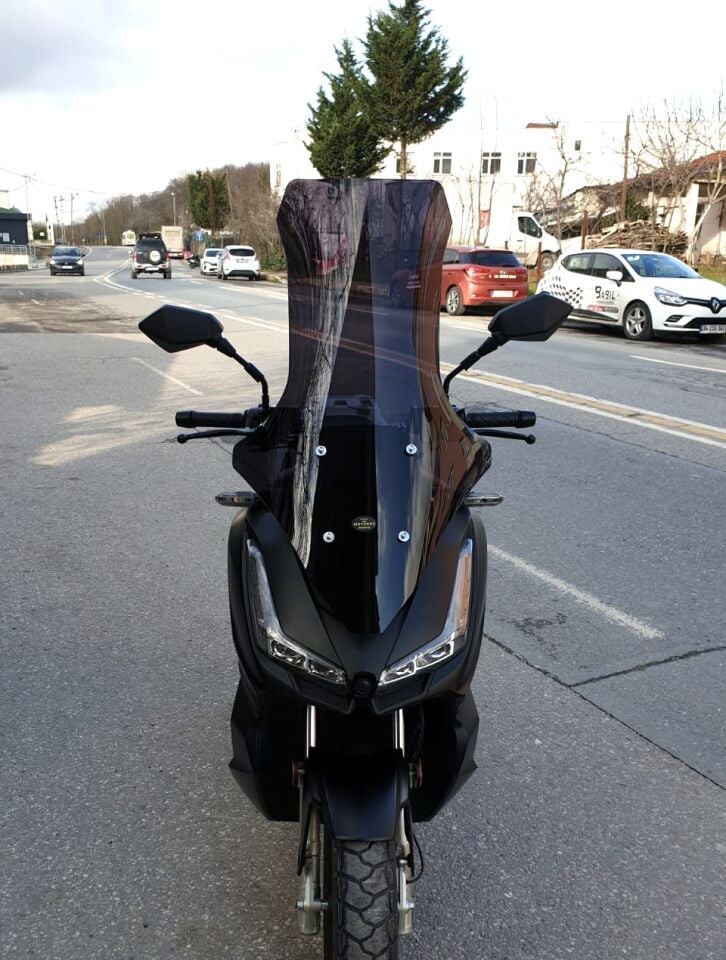 MOTOCAM Skyjet Rivero 125 Ön Cam 2025-2026 Model 78cm Siyah Renkli 4mm UZUN