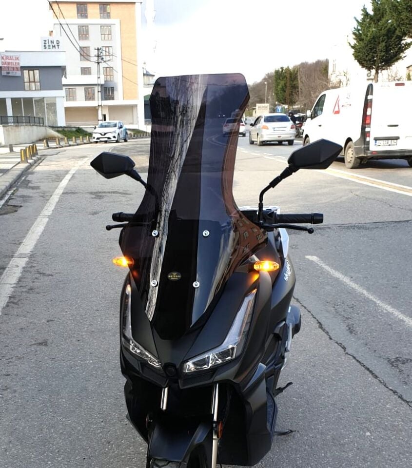 MOTOCAM Skyjet Rivero 125 Ön Cam 2025-2026 Model 78cm Siyah Renkli 4mm UZUN