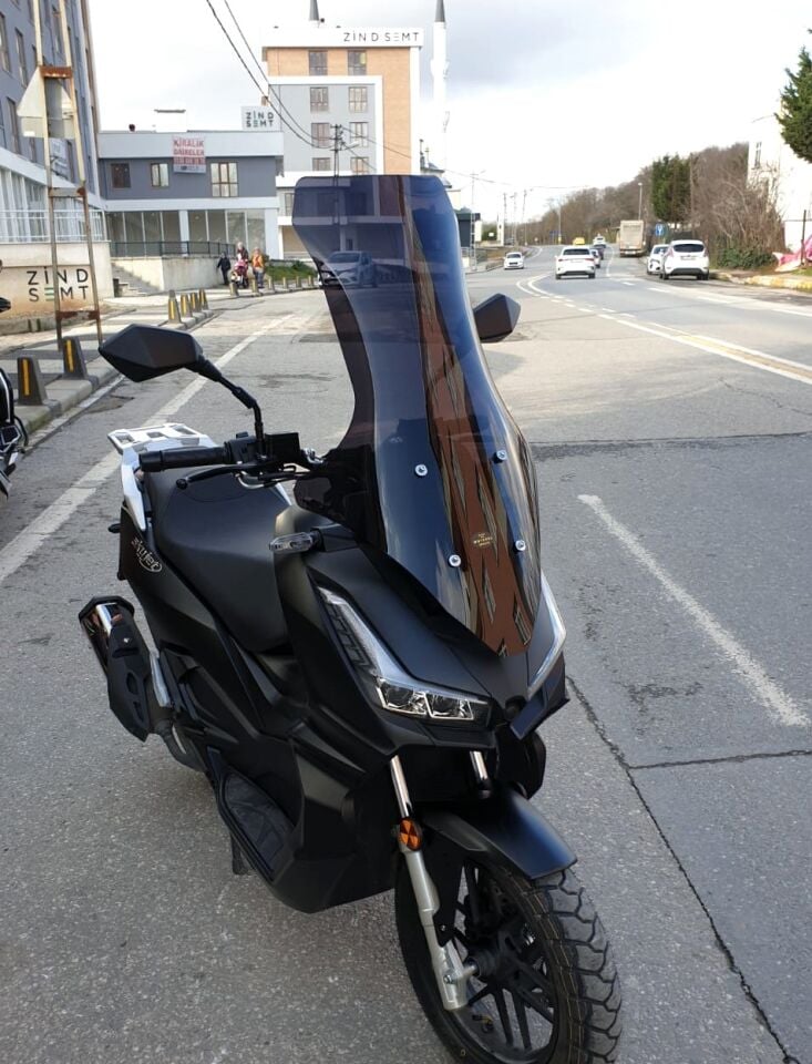 MOTOCAM Skyjet Rivero 125 Ön Cam 2025-2026 Model 78cm Siyah Renkli 4mm UZUN