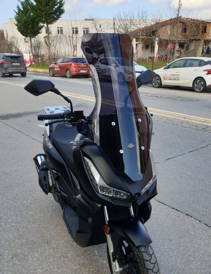 MOTOCAM Skyjet Rivero 125 Ön Cam 2025-2026 Model 78cm Siyah Renkli 4mm UZUN