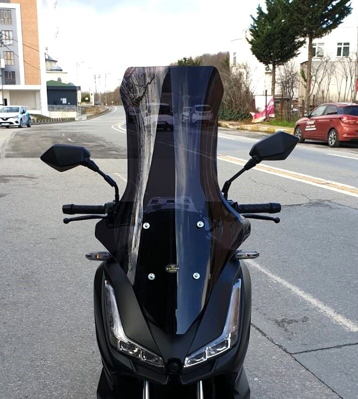 MOTOCAM Skyjet Rivero 125 Ön Cam 2025-2026 Model 78cm Siyah Renkli 4mm UZUN