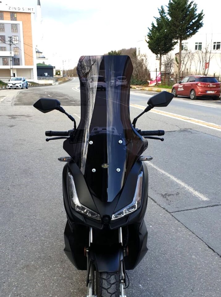 MOTOCAM Skyjet Rivero 125 Ön Cam 2025-2026 Model 78cm Siyah Renkli 4mm UZUN