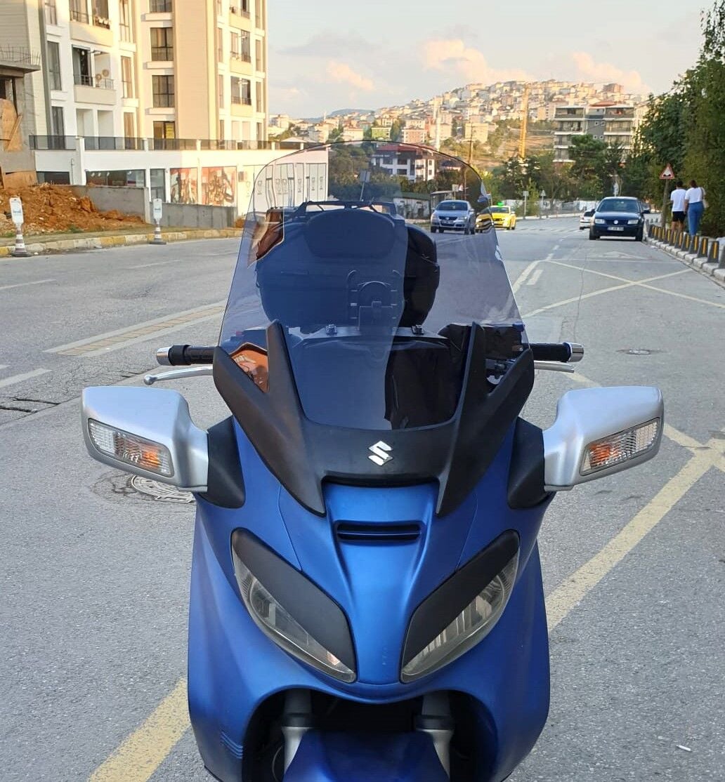 MOTOCAM Suzuki Burgman 650 Ön Cam 2005-2008 Model 65cm Füme Renkli 4mm