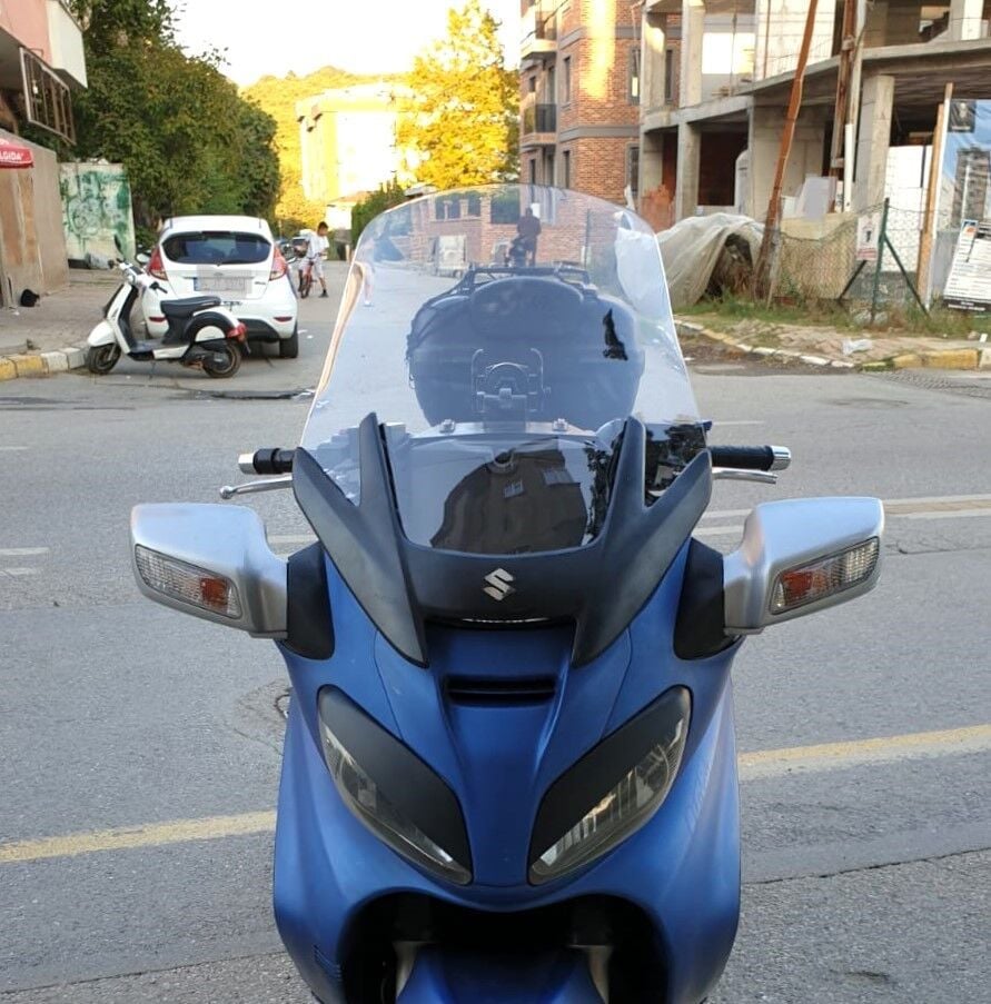 MOTOCAM Suzuki Burgman 650 Ön Cam 2005-2008 Model 65cm Şeffaf Renkli 4mm