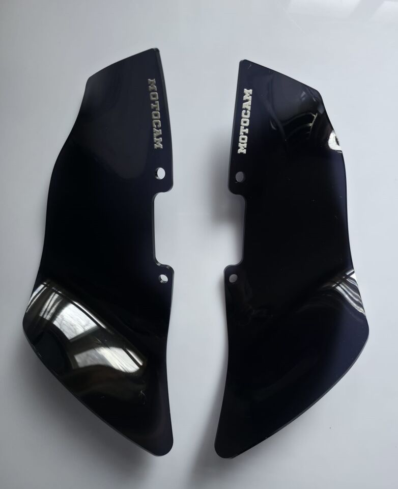 MOTOCAM Voge DS 900 X Böbrek Koruma Rüzgar Saptırıcı Yan Deflektör Siyah Renkli 4mm