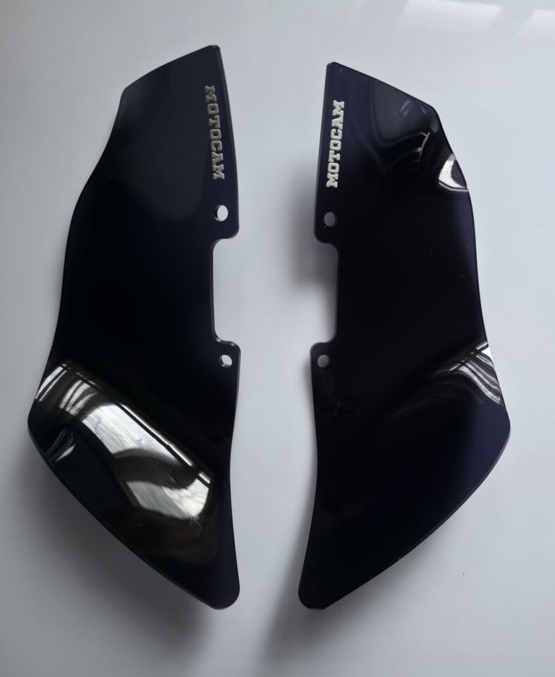 MOTOCAM Voge DS 900 X Böbrek Koruma Rüzgar Saptırıcı Yan Deflektör Siyah Renkli 4mm