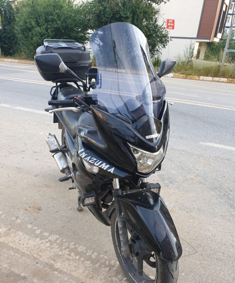 MOTOCAM Suzuki İnazuma GW 250F Ön Cam 2012-2017 Model 50cm Füme Renkli 4mm