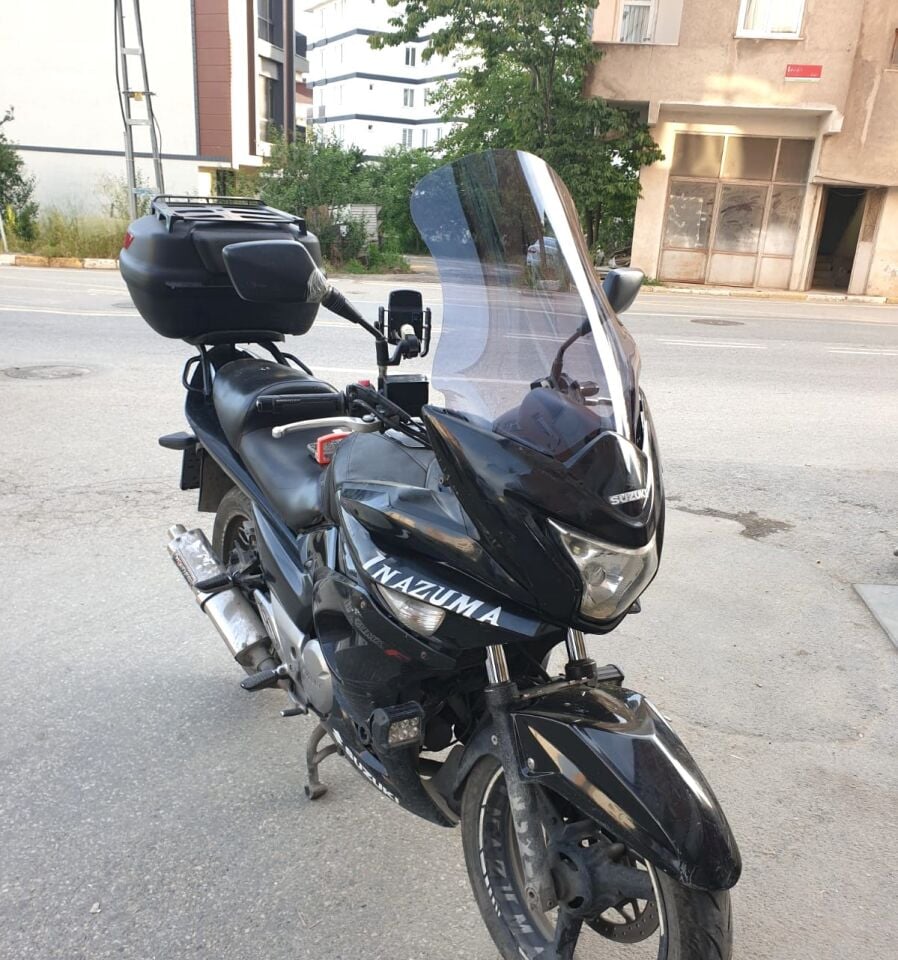 MOTOCAM Suzuki İnazuma GW 250F Ön Cam 2012-2017 Model 50cm Füme Renkli 4mm