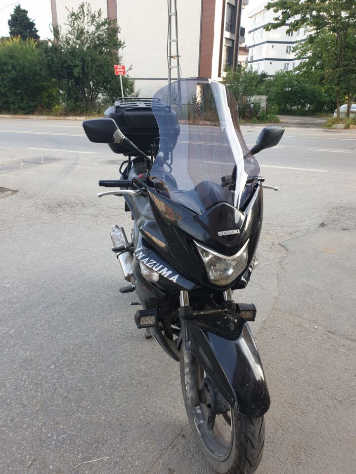 MOTOCAM Suzuki İnazuma GW 250F Ön Cam 2012-2017 Model 50cm Füme Renkli 4mm