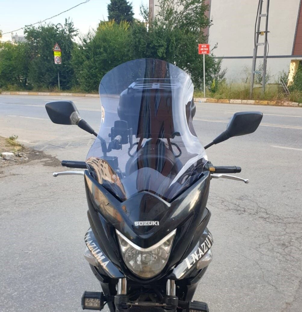 MOTOCAM Suzuki İnazuma GW 250F Ön Cam 2012-2017 Model 50cm Füme Renkli 4mm