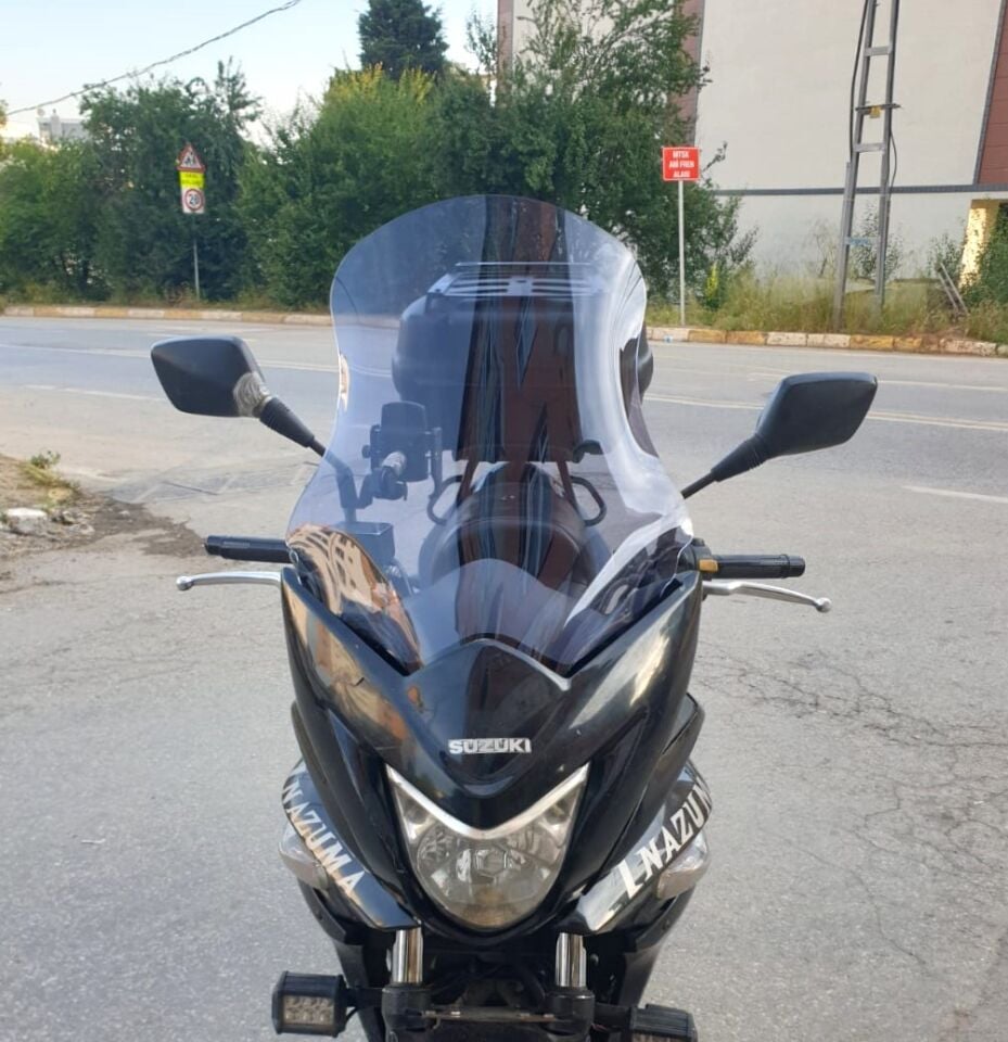 MOTOCAM Suzuki İnazuma GW 250F Ön Cam 2012-2017 Model 50cm Füme Renkli 4mm