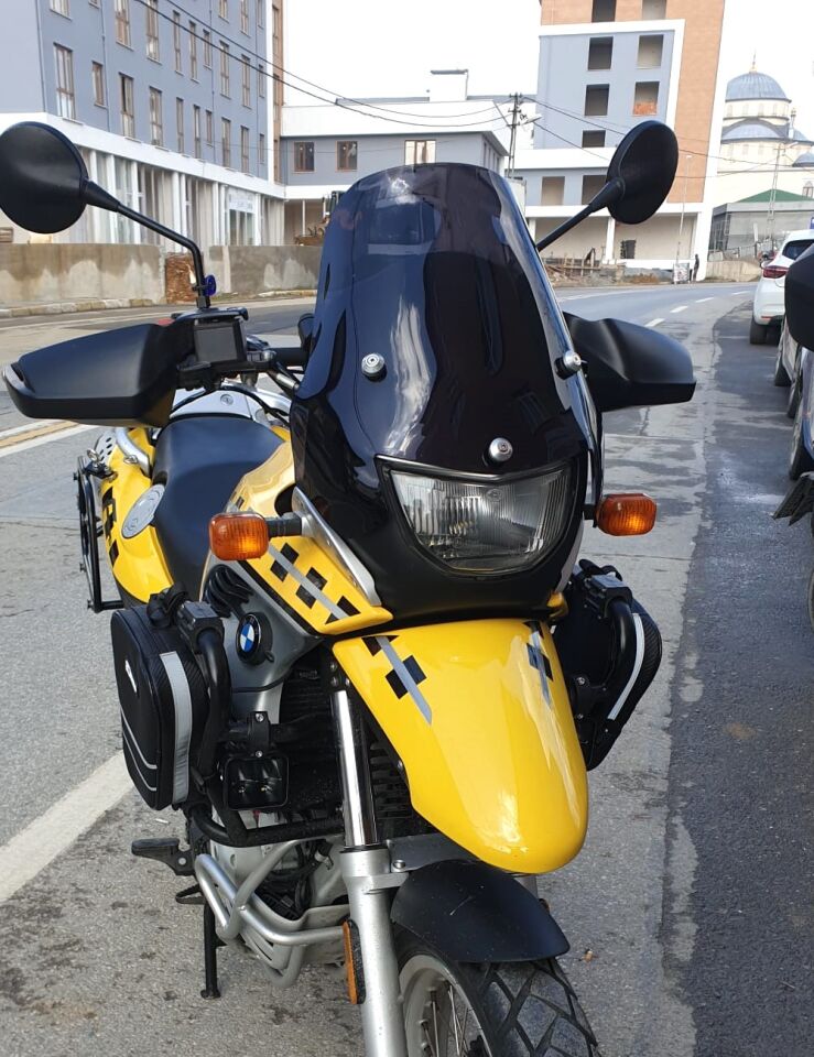 MOTOCAM Bmw F650 GS Ön Cam ( 3 Delikli ) 1999-2003 Model 35cm siyah Renkli 4mm