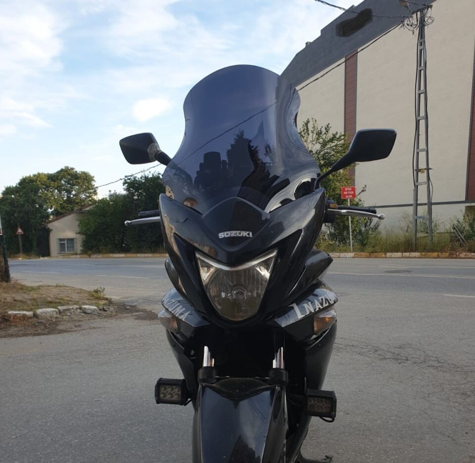 MOTOCAM Suzuki İnazuma GW 250F Ön Cam 2012-2017 Model 50cm Siyah Renkli 4mm