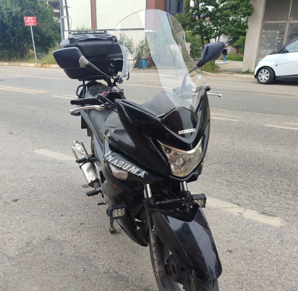MOTOCAM Suzuki İnazuma GW 250F Ön Cam 2012-2017 Model 50cm Şeffaf Renkli 4mm