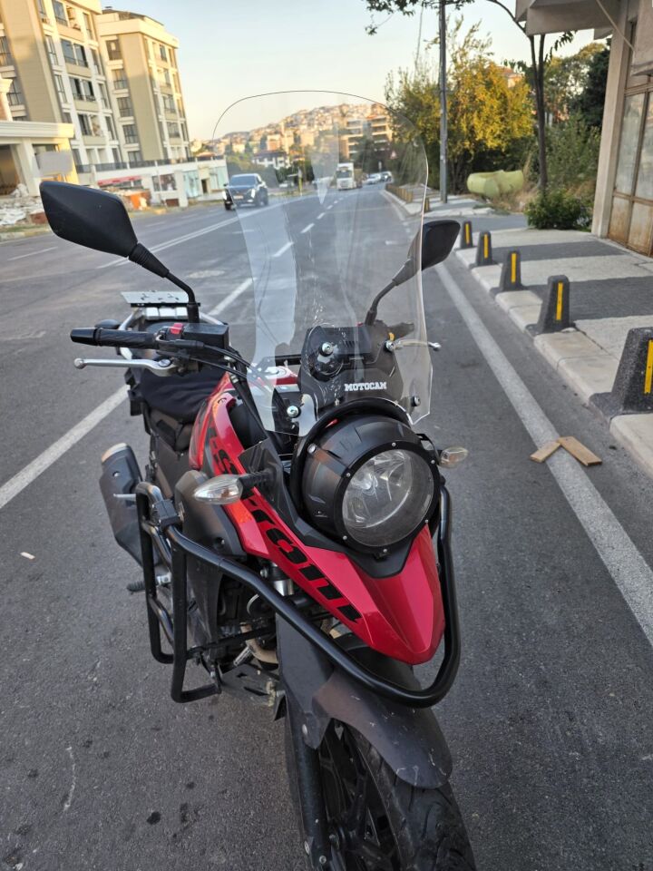 MOTOCAM Suzuki V-Strom DL 250 Ön Cam 2017-2020 Model 51cm Şeffaf Renkli 4mm