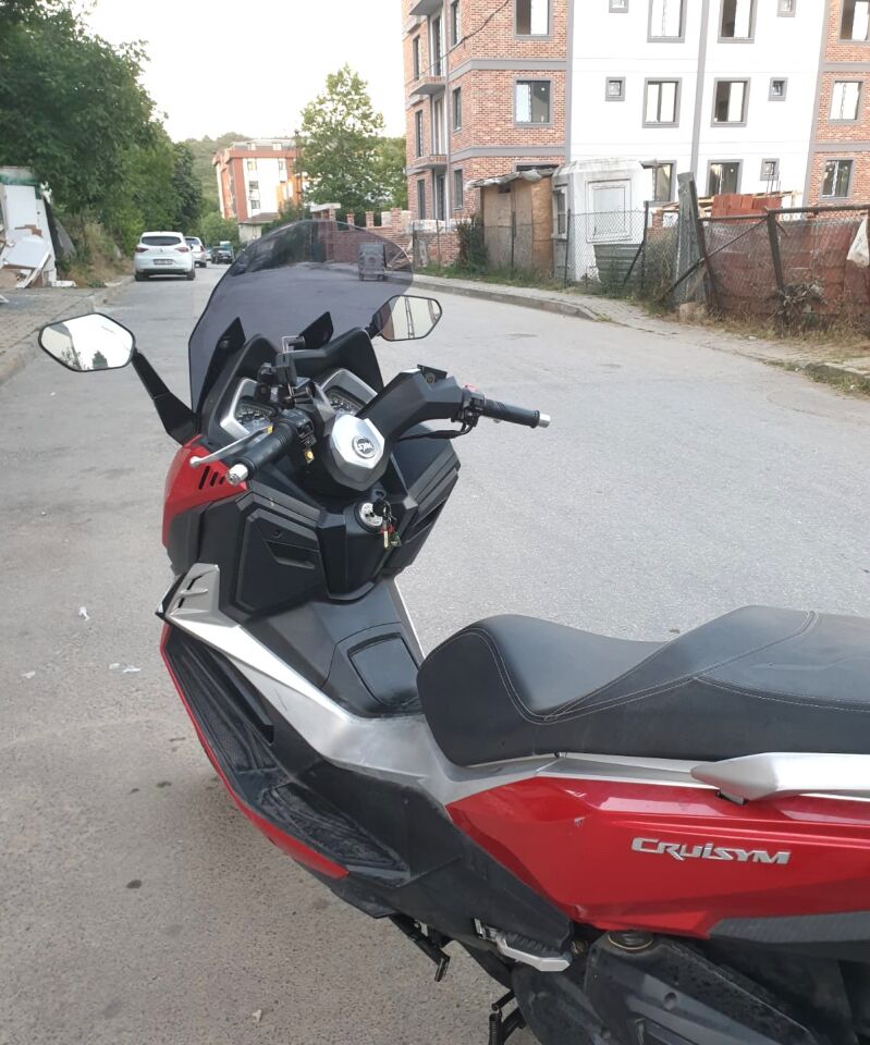 MOTOCAM SYM Cruisym 250 İ Ön Cam 2018 Model 57cm Füme Renkli 4mm UZUN