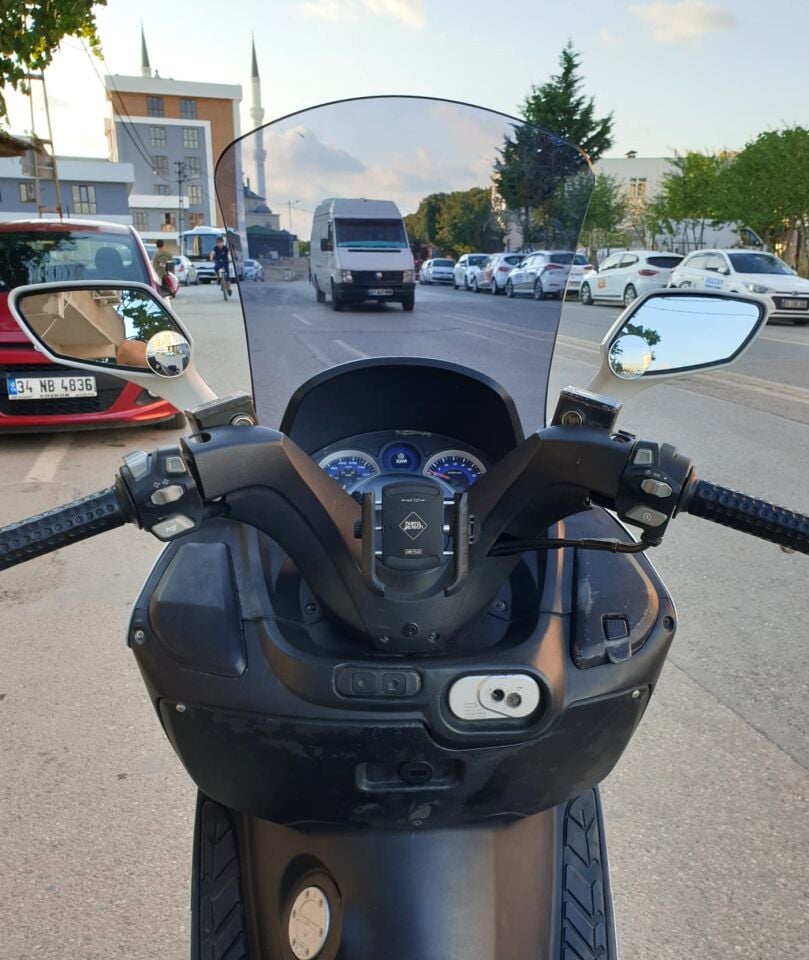 MOTOCAM SYM Gts Evo 250 Ön Cam 2006-2015 Model 63cm Füme Renkli 4mm 10cm daha Uzun