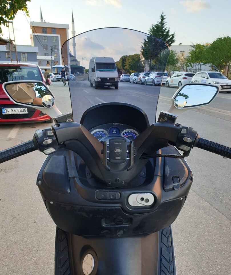 MOTOCAM SYM Gts Evo 250 Ön Cam 2006-2015 Model 63cm Füme Renkli 4mm 10cm daha Uzun