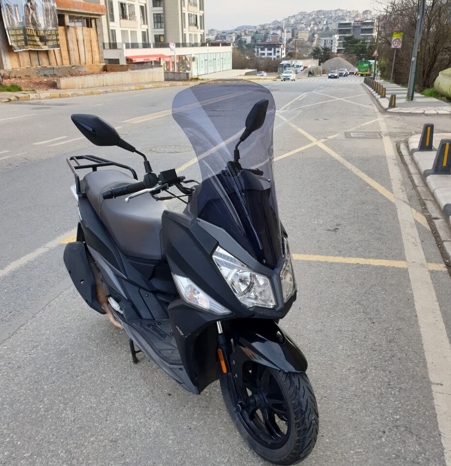 MOTOCAM SYM JET 14 200 Ön Cam 2017-2026 Model 74cm Füme Renkli 4mm UZUN