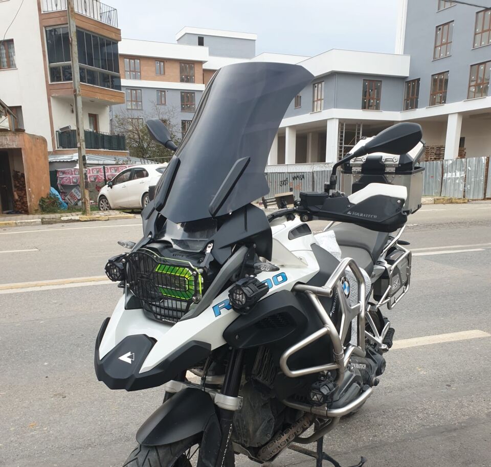 MOTOCAM Bmw R 1200 1250 GS Ön Cam 2013-2024 Model 52cm Siyah Renkli 4mm