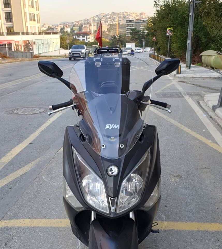 MOTOCAM SYM Joymax 250 İ Ön Cam 2013-2016 Model 54cm Şeffaf Renkli 4mm SPORTİF