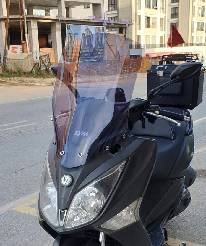 MOTOCAM SYM Joymax 250 İ Ön Cam 2013-2016 Model 75cm Füme Renkli 4mm UZUN