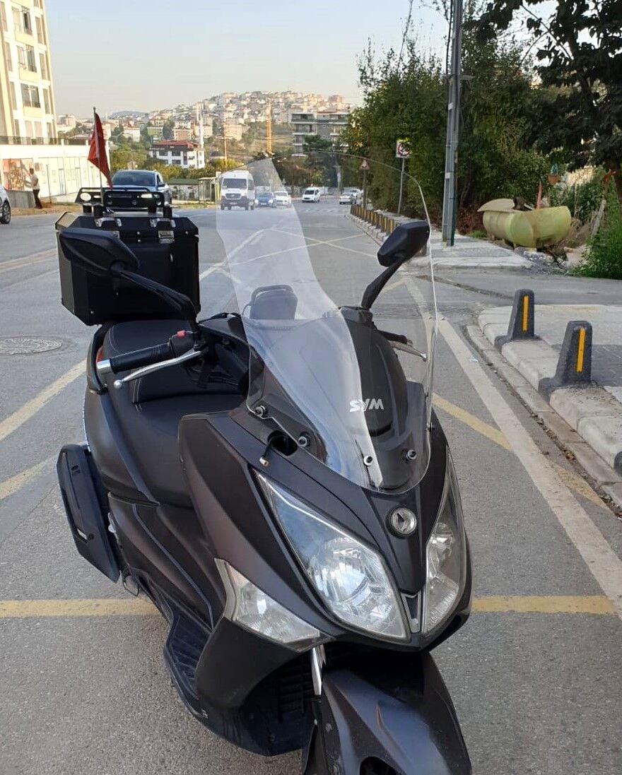 MOTOCAM SYM Joymax 250 İ Ön Cam 2013-2016 Model 75cm Şeffaf Renkli 4mm UZUN
