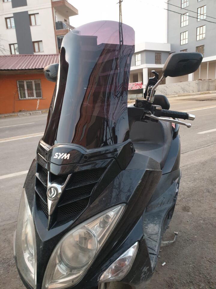 MOTOCAM SYM Joyride 200 Ön Cam 2009-2018 Model 53cm Siyah Renkli 4mm