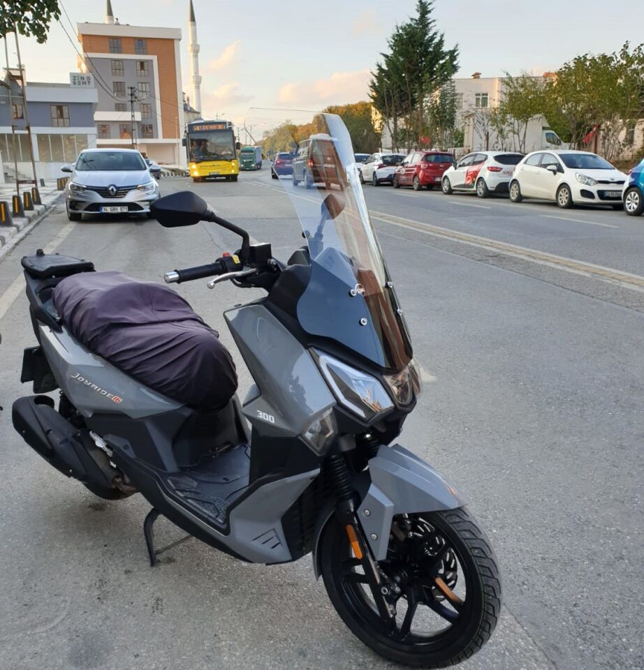 MOTOCAM SYM Joyride 300 Ön Cam 2023-2026 Model 75cm Şeffaf Renkli 4mm UZUN