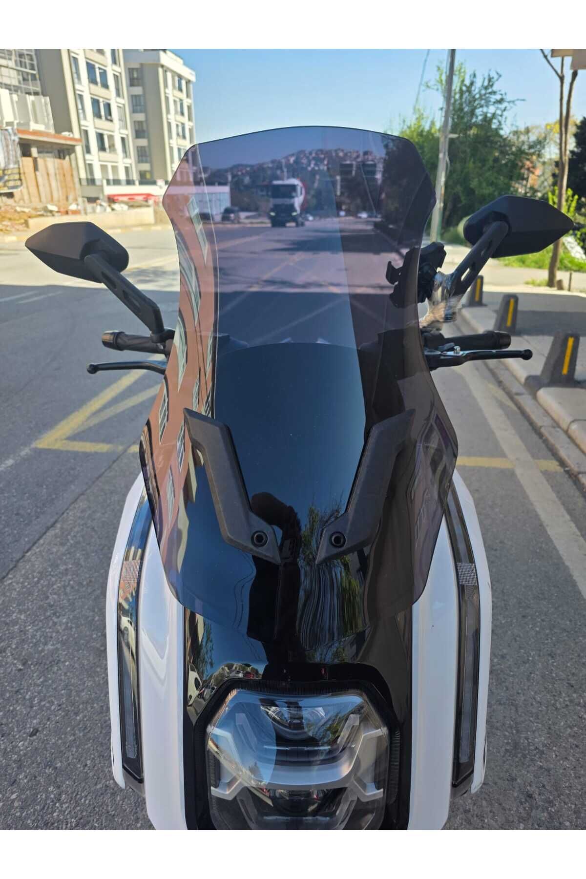 MOTOCAM Dofern JDF 250 T Ön Cam 2024-2026 Model 60cm Siyah Renkli 4mm UZUN
