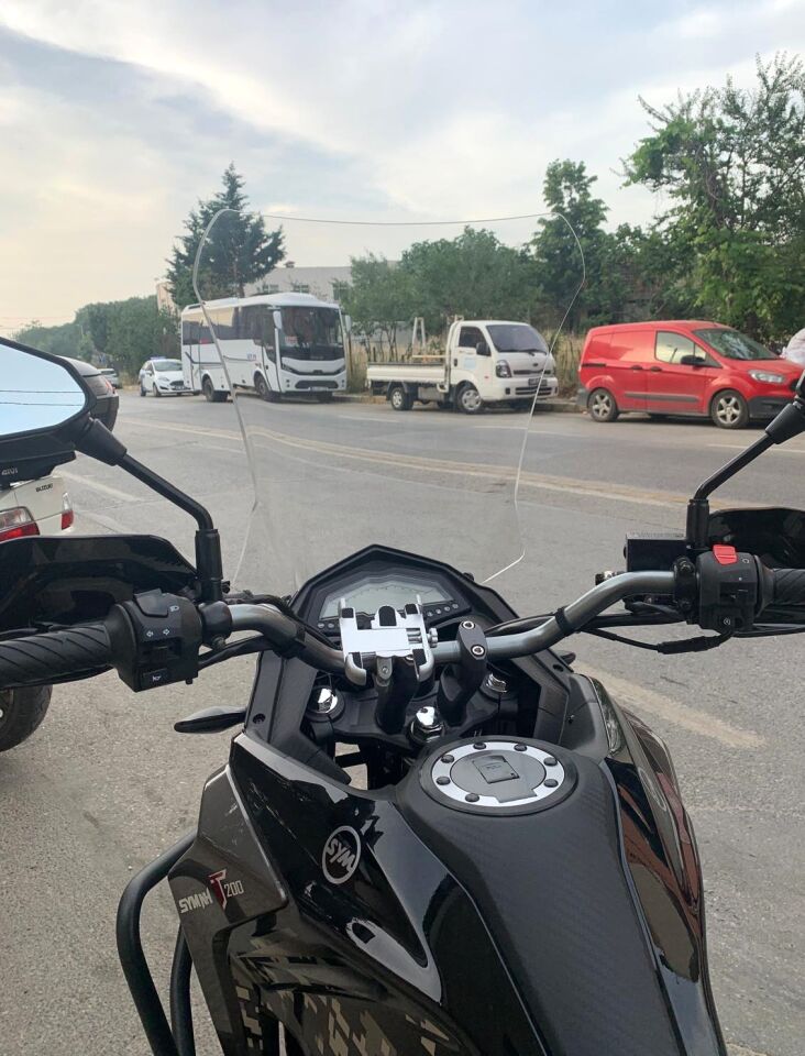 MOTOCAM SYM NHT 200 Ön Cam 2023-2026 Model 50cm Şeffaf Renkli 4mm