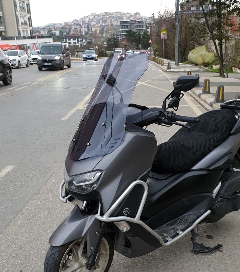 MOTOCAM Falcon Cmax 155 Ön Cam 2023-2026 Model 65cm Füme Renkli 4mm ORTA BOYLU