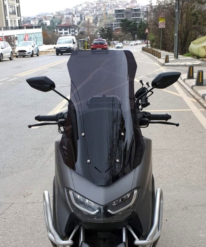 MOTOCAM Falcon Cmax 155 Ön Cam 2023-2026 Model 65cm Siyah Renkli 4mm ORTA BOYLU