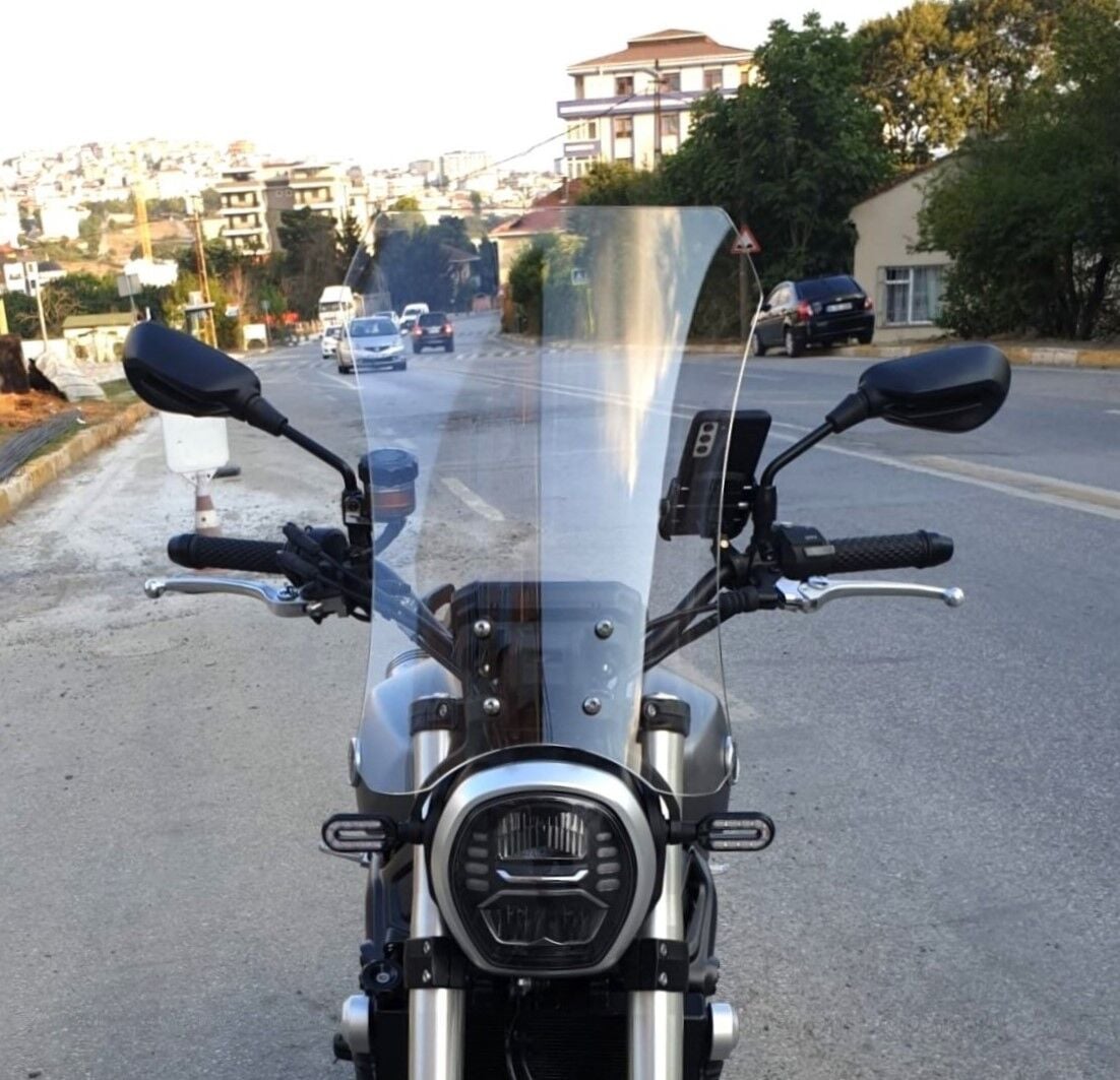 MOTOCAM Voge ACX 525 Ön Cam 2023-2026 Model 58cm Şeffaf Renkli 4mm