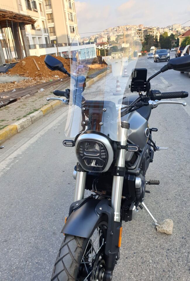 MOTOCAM Voge ACX 525 Ön Cam 2023-2026 Model 58cm Şeffaf Renkli 4mm