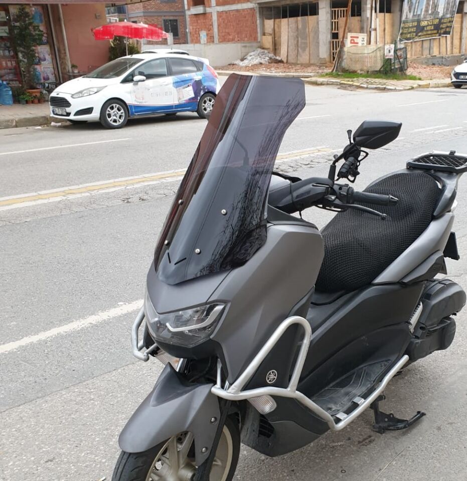 MOTOCAM Falcon Cmax 155 Ön Cam 2023-2026 Model 65cm Siyah Renkli 4mm ORTA BOYLU