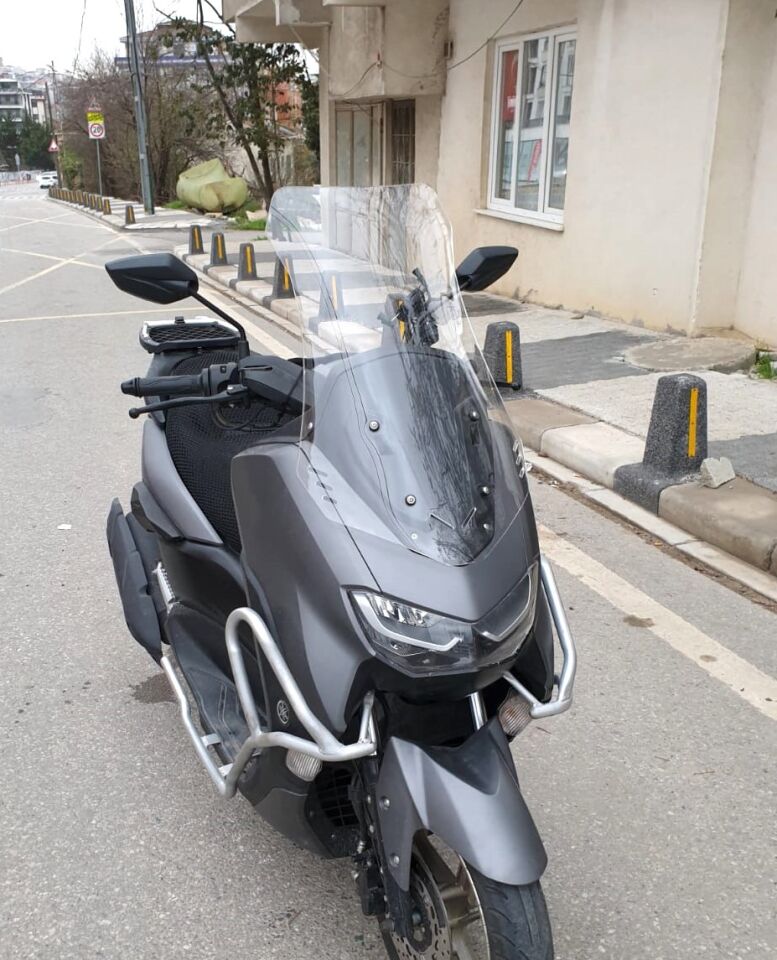 MOTOCAM Falcon Cmax 155 Ön Cam 2023-2026 Model 65cm Şeffaf Renkli 4mm ORTA BOYLU